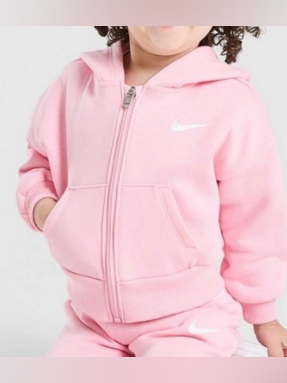 Nike girls athletic Pink Smiley Groovy Zip-Front Jacket size 2T